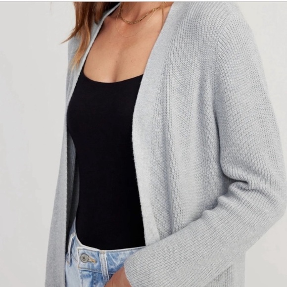 Old Navy Open Front Minimalist Grey Relaxed Fit Knit Cardigan with Pockets - Picture 1 of 5